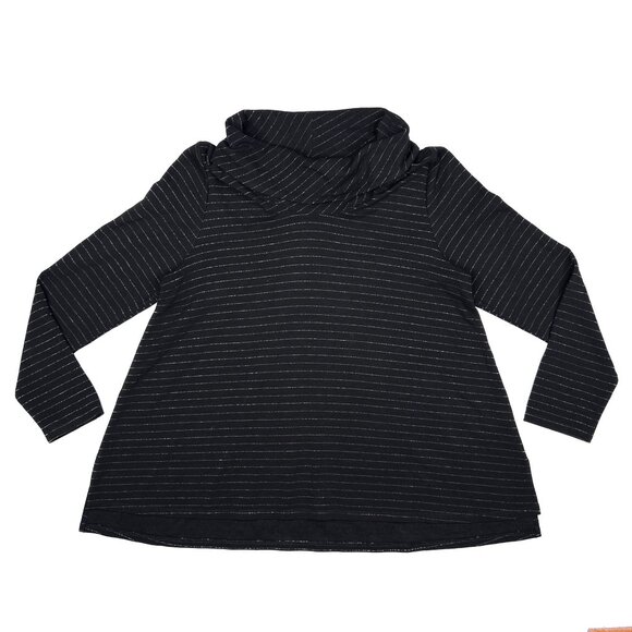 J. Jill Wearever Collection Cowl Neck Tunic Sweater Black Silver Size M - NWOT - Picture 3 of 7
